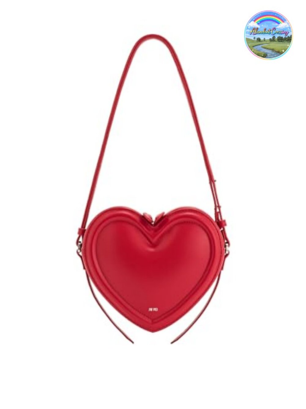 Vegan Leather Heart Shaped Shoulder Bag Hobo Purse with Adjustable Strap